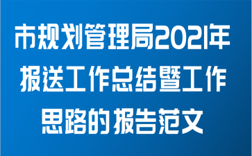 市规划管理局关于2021年报送工作总结暨工作思路的报告范文