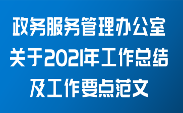 政务服务管理办公室关于2021年工作总结及工作要点范文