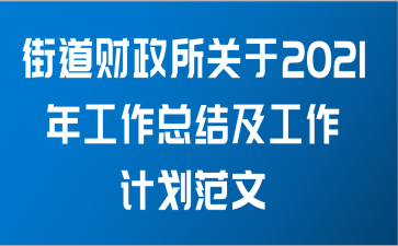 街道财政所关于2021年工作总结及工作计划范文