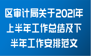 区审计局关于2021年上半年工作总结及下半年工作安排范文