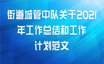 街道城管中队关于2021年工作总结和工作计划范文