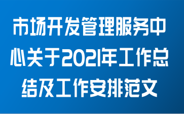 市场开发管理服务中心关于2021年工作总结及工作安排范文