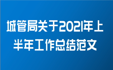 城管局关于2021年上半年工作总结范文