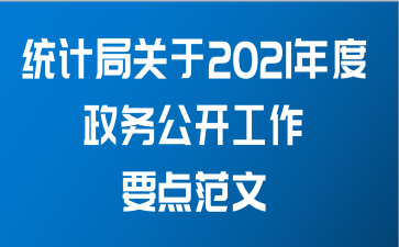 统计局关于2021年度政务公开工作要点范文