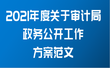 2021年度关于审计局政务公开工作方案范文