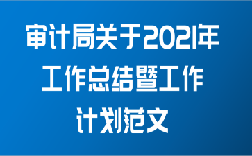 审计局关于2021年工作总结暨工作计划范文