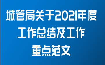 城管局关于2021年度工作总结及工作重点范文