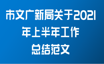 市文广新局关于2021年上半年工作总结范文