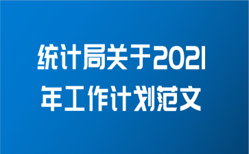 统计局关于2021年工作计划范文