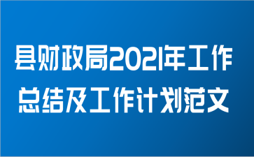 县财政局2021年工作总结及工作计划范文