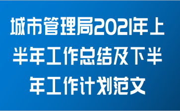 城市管理局2021年上半年工作总结及下半年工作计划范文