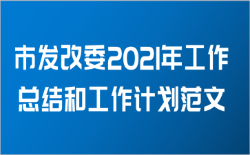 市发改委2021年工作总结和工作计划范文