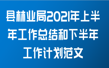 县林业局2021年上半年工作总结和下半年工作计划范文