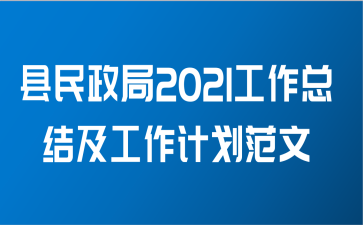 县民政局2021工作总结及工作计划范文